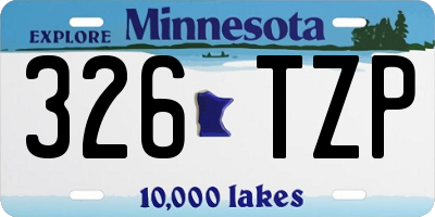 MN license plate 326TZP