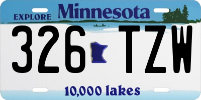MN license plate 326TZW