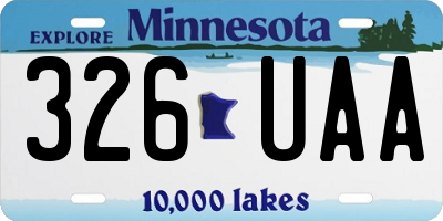 MN license plate 326UAA