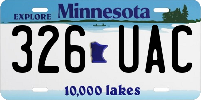 MN license plate 326UAC