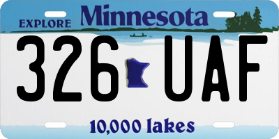 MN license plate 326UAF