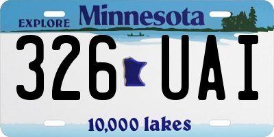 MN license plate 326UAI