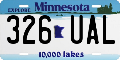 MN license plate 326UAL