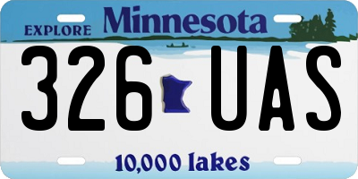 MN license plate 326UAS