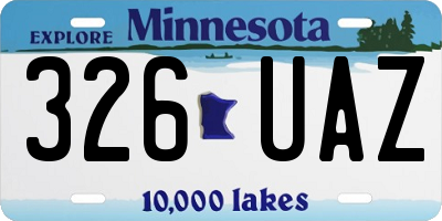 MN license plate 326UAZ