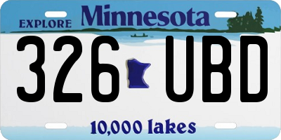 MN license plate 326UBD