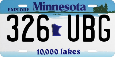 MN license plate 326UBG