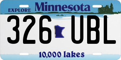MN license plate 326UBL