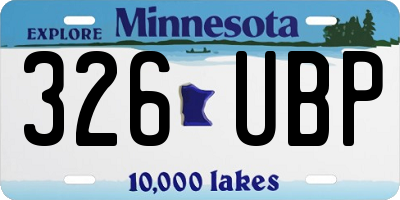 MN license plate 326UBP