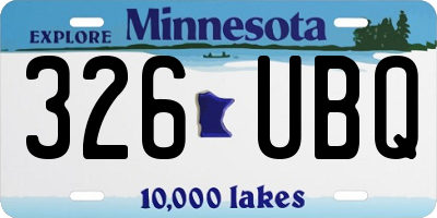 MN license plate 326UBQ