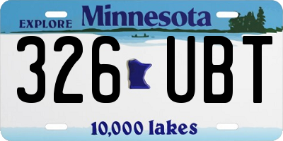 MN license plate 326UBT