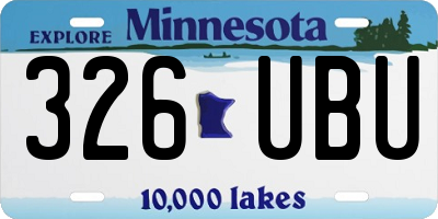 MN license plate 326UBU