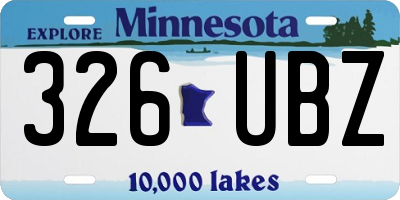 MN license plate 326UBZ