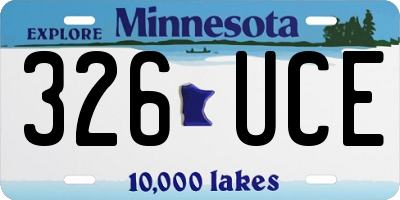 MN license plate 326UCE