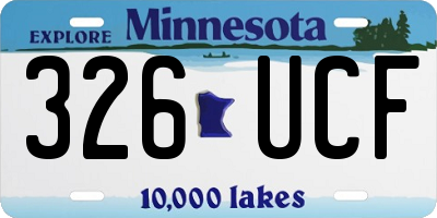 MN license plate 326UCF