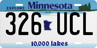 MN license plate 326UCL