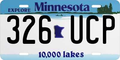 MN license plate 326UCP