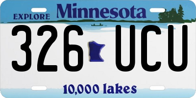 MN license plate 326UCU