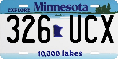 MN license plate 326UCX