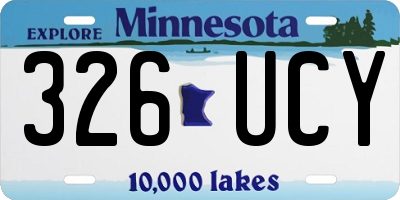 MN license plate 326UCY