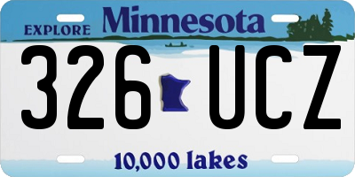 MN license plate 326UCZ