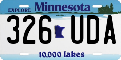 MN license plate 326UDA