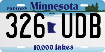 MN license plate 326UDB