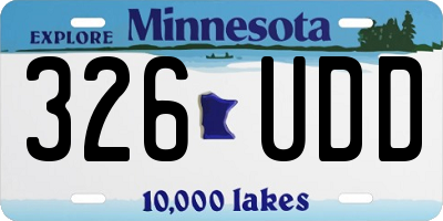 MN license plate 326UDD