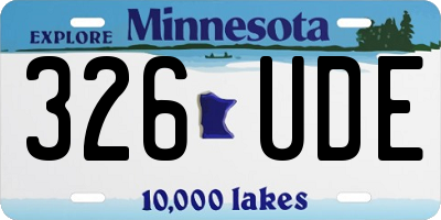 MN license plate 326UDE