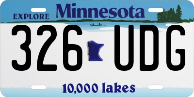 MN license plate 326UDG
