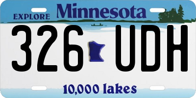 MN license plate 326UDH