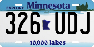MN license plate 326UDJ