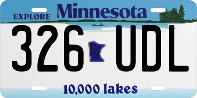 MN license plate 326UDL
