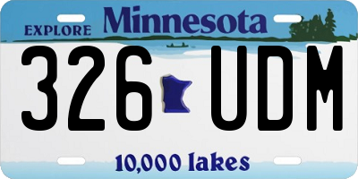 MN license plate 326UDM
