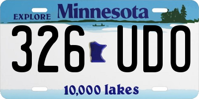 MN license plate 326UDO