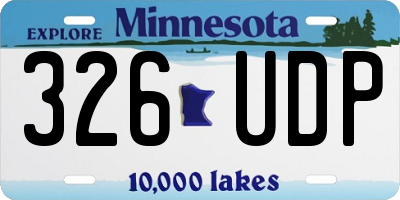 MN license plate 326UDP