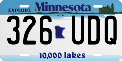 MN license plate 326UDQ