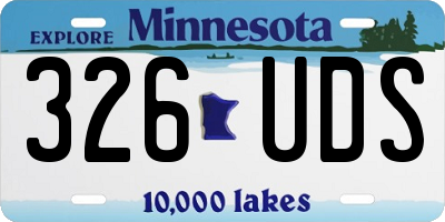 MN license plate 326UDS