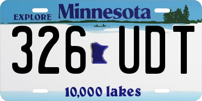 MN license plate 326UDT