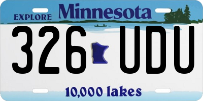 MN license plate 326UDU