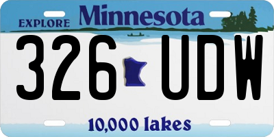 MN license plate 326UDW