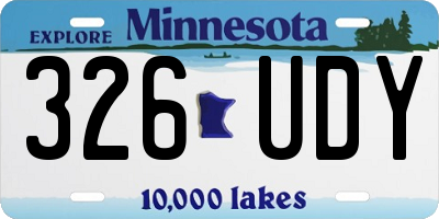 MN license plate 326UDY