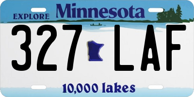 MN license plate 327LAF