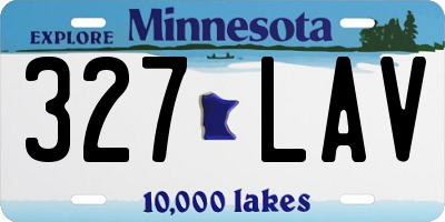 MN license plate 327LAV