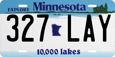 MN license plate 327LAY