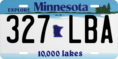 MN license plate 327LBA