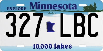 MN license plate 327LBC