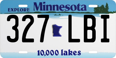 MN license plate 327LBI