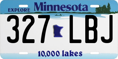 MN license plate 327LBJ