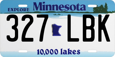 MN license plate 327LBK